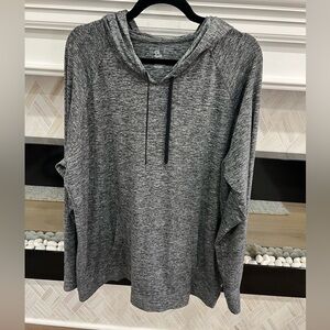 GAP GapFit Heathered Grey Brushed Tech Jersey Light Weight Soft Hoodie XL